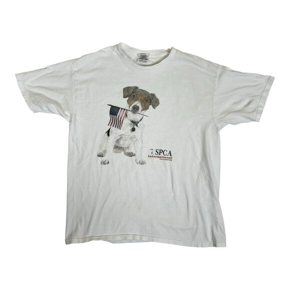 Vintage SPCA Dog T-Shirt Size Large Jack Russell Terrier - Picture 1 of 10
